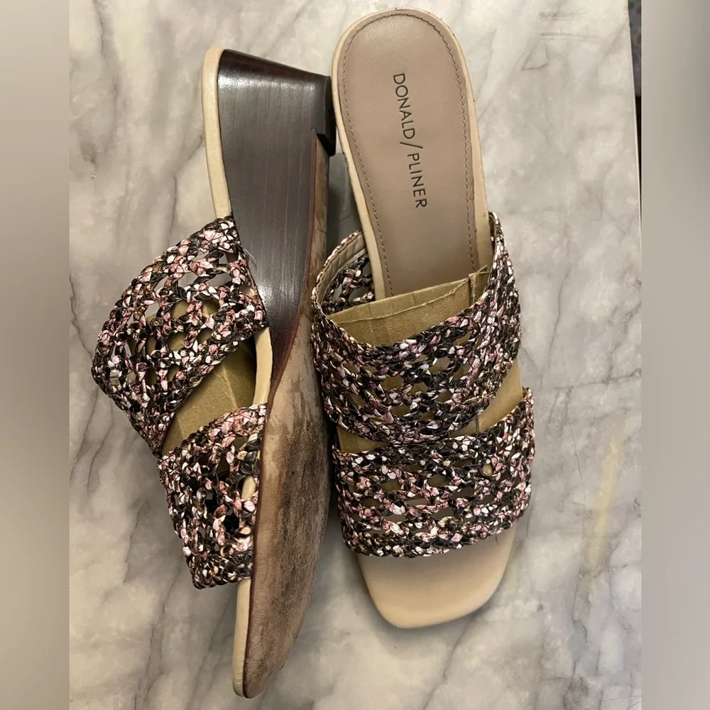 Donald J. Pliner Women's Textured Pink and Brown Wedges